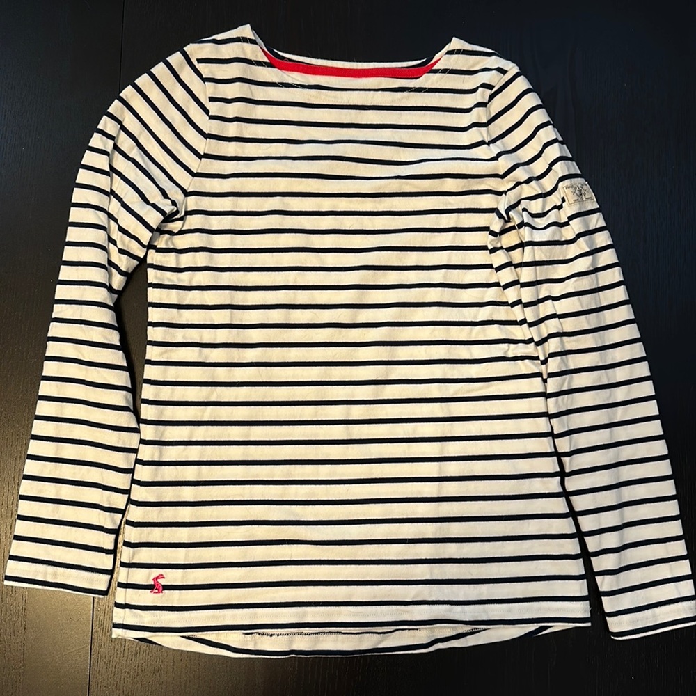 Joules striped boatneck shirt, size 4, 100% cotton
